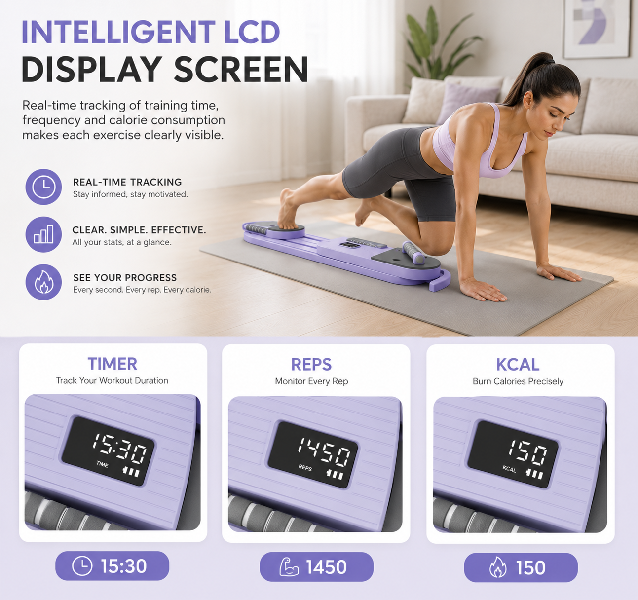 AvelaFit Portable Pilates Reformer Board – Full-Body Home Workout System